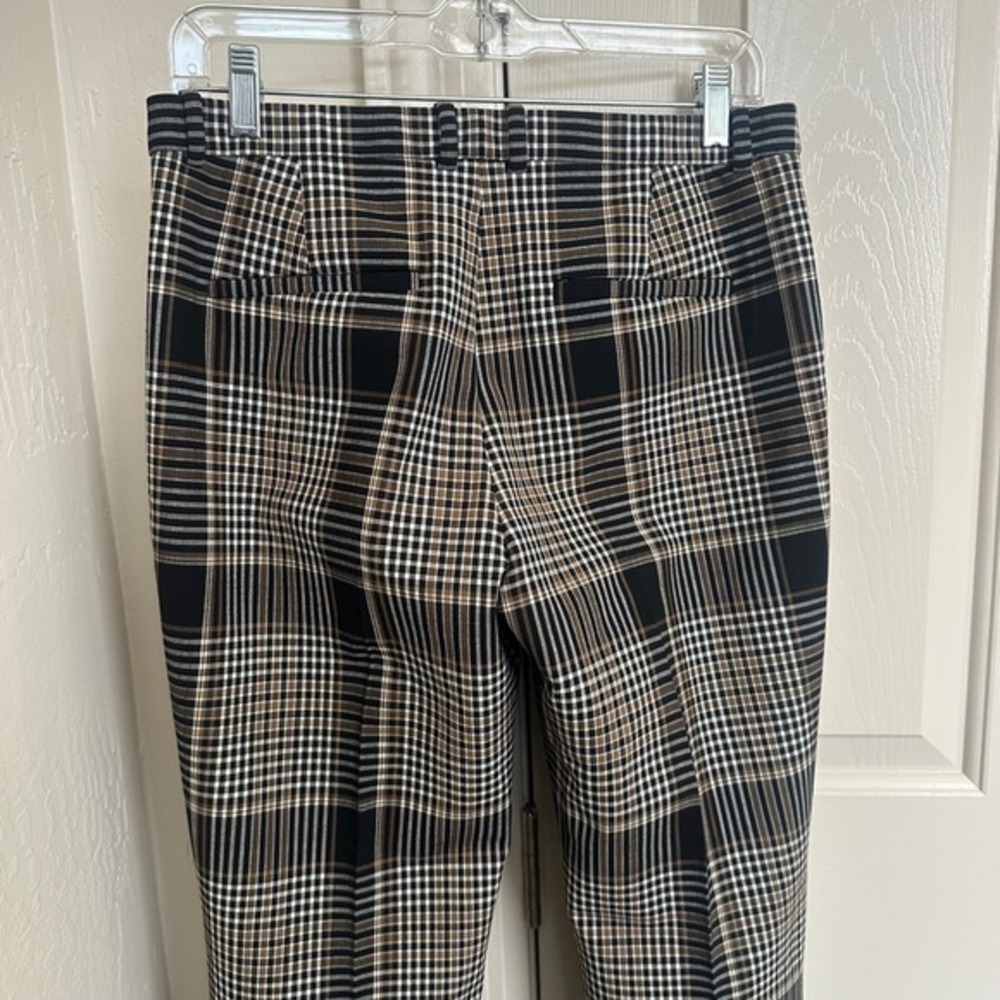 Theory Demitria 4 Becket Portland Plaid Flare Pants Size 4 - Picture 5 of 10